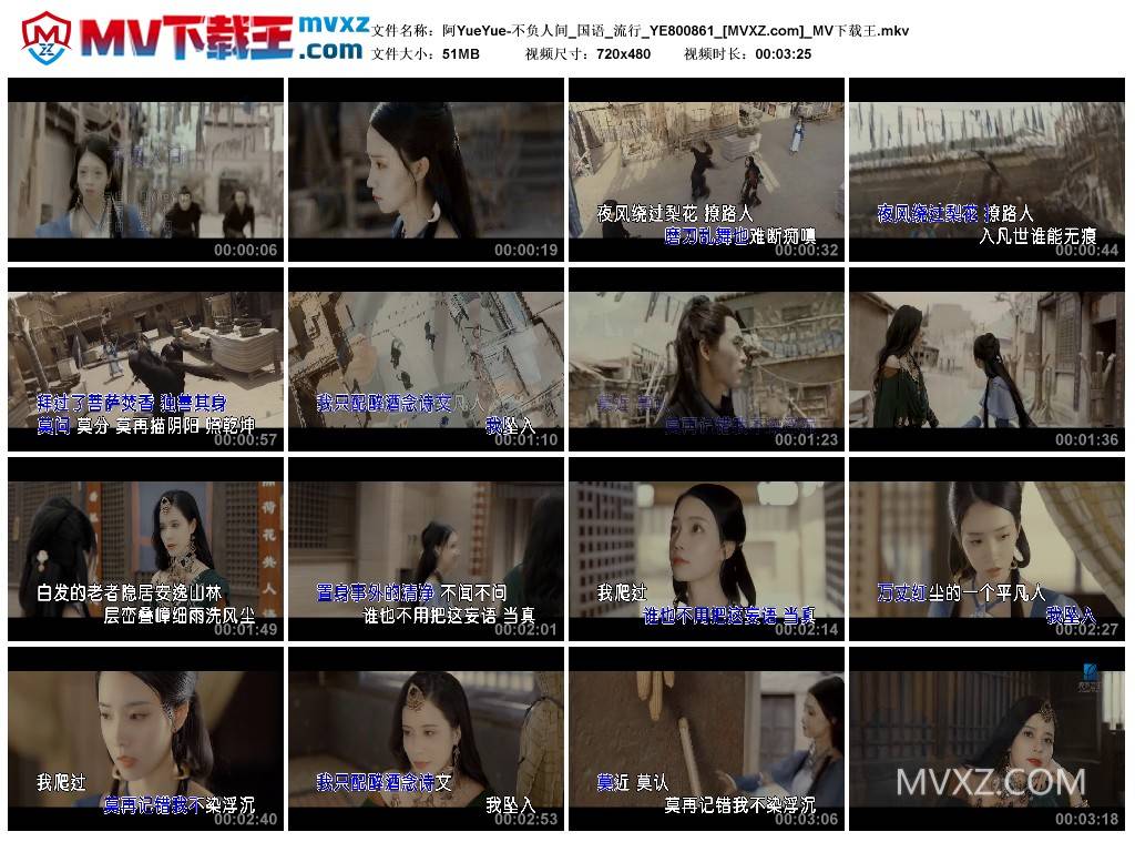阿YueYue-不负人间_国语_流行_YE800861
